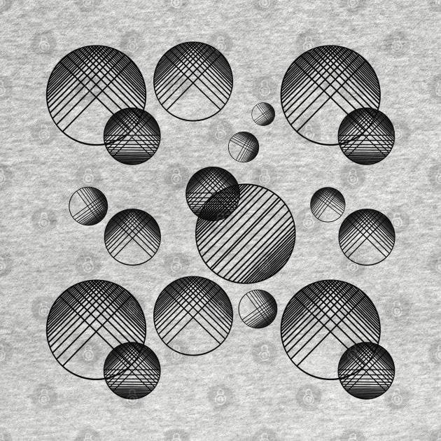 Monochrome geometric pattern with circles and lines. by KateQR